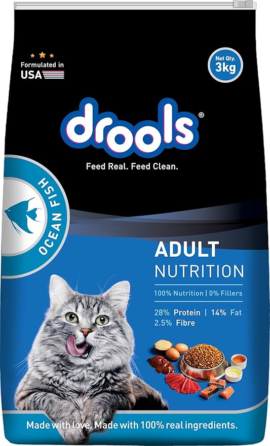 Drools 3kg Adult Ocean Fish + Free Biscuit